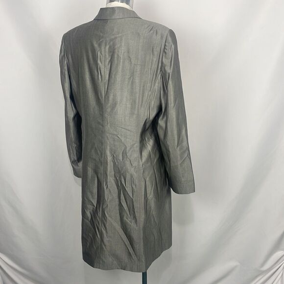 Escada Tan Long Silk Wool Blend Jacket - Picture 4 of 5